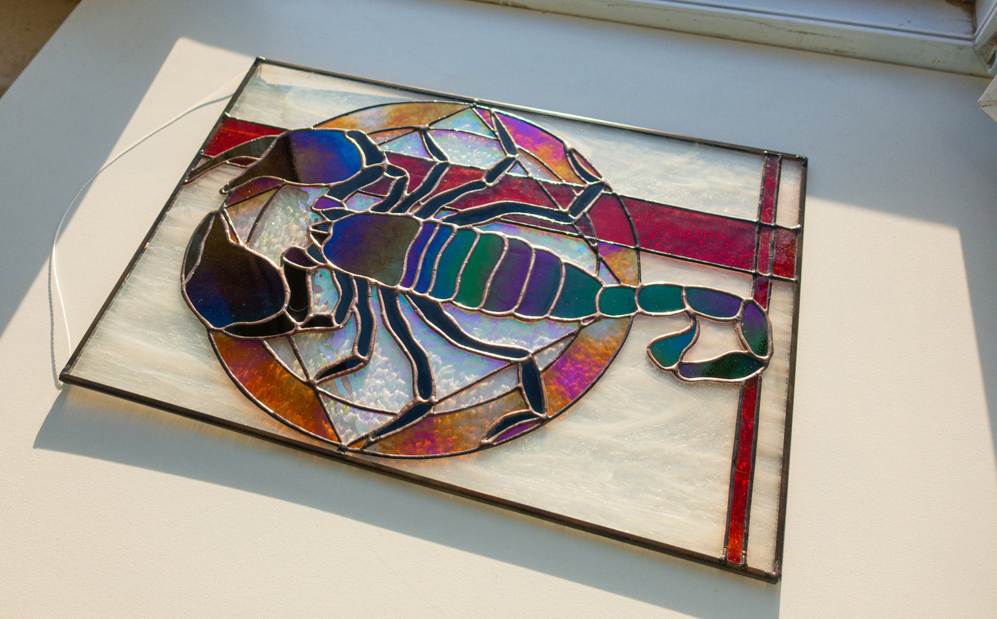 Scorpion Stained Glass Pattern: Rectangular Window Suncatcher (PSD)