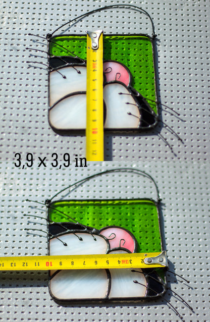 Cat Suncatcher — Simple Stained Glass Cat Face, Whimsical Gift