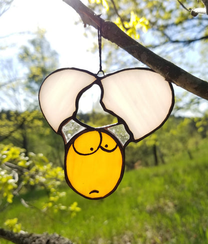 Miniature Chicken Egg Stained Glass Suncatcher — Tiny Kitchen Window Art, Easter Basket Gift