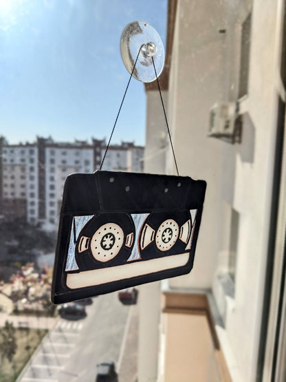 Cassette Tape Stained Glass Suncatcher — 90s Nostalgia Window Art, Music Lover Retro Gift