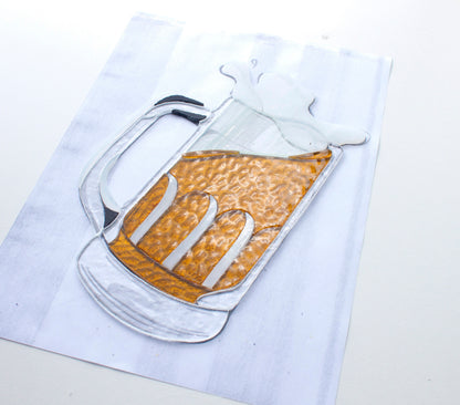 Just Drink It Beer Pint Suncatcher — Funny Pub Art, Man Cave Decor
