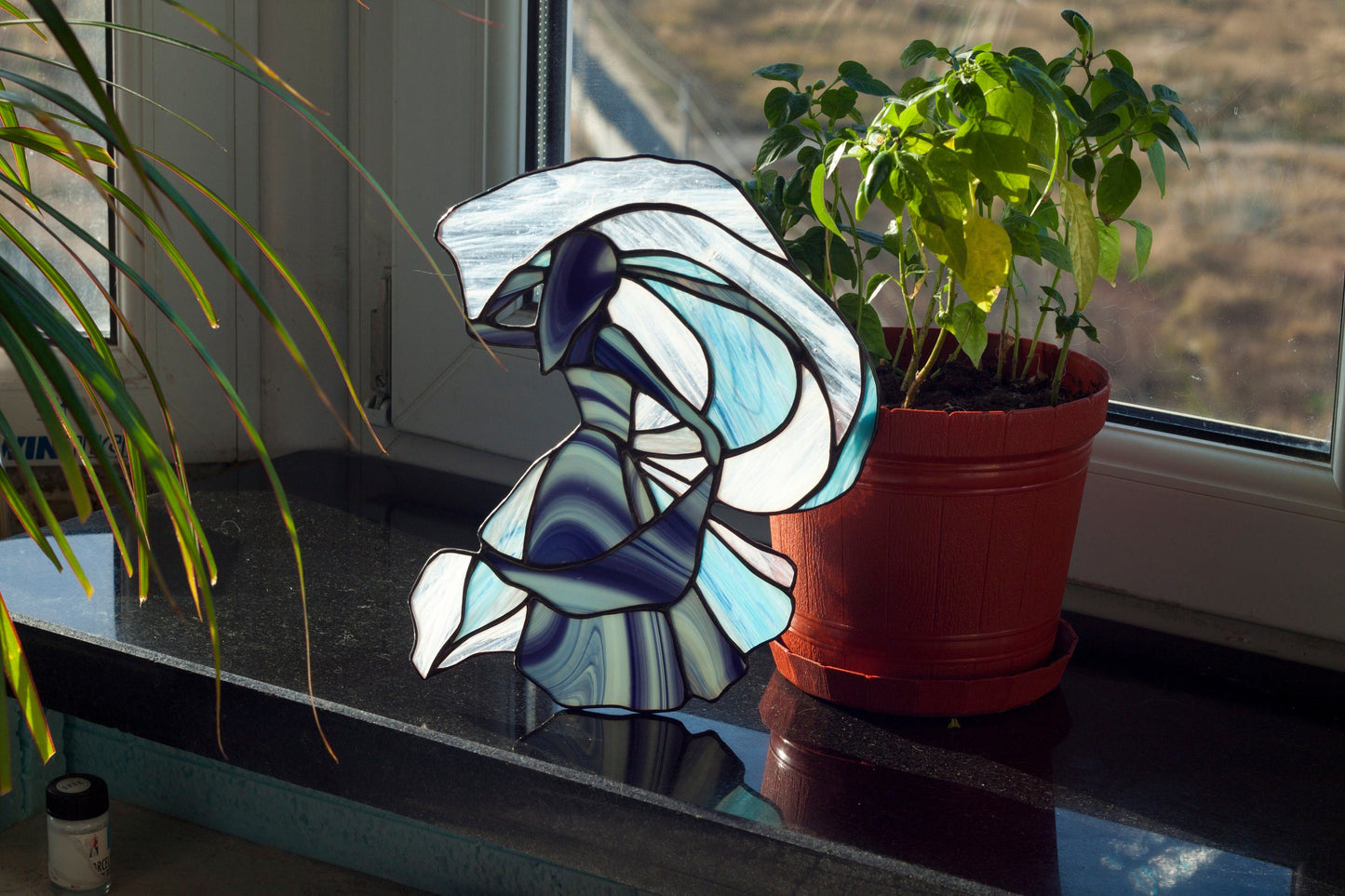 Stained Glass Dancer Suncatcher — Female Figure Window Art, Elegant Woman Gift for Her