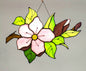 Cherry Blossom Sakura Stained Glass Suncatcher — Spring Floral Window Art, Japanese Nature Gift