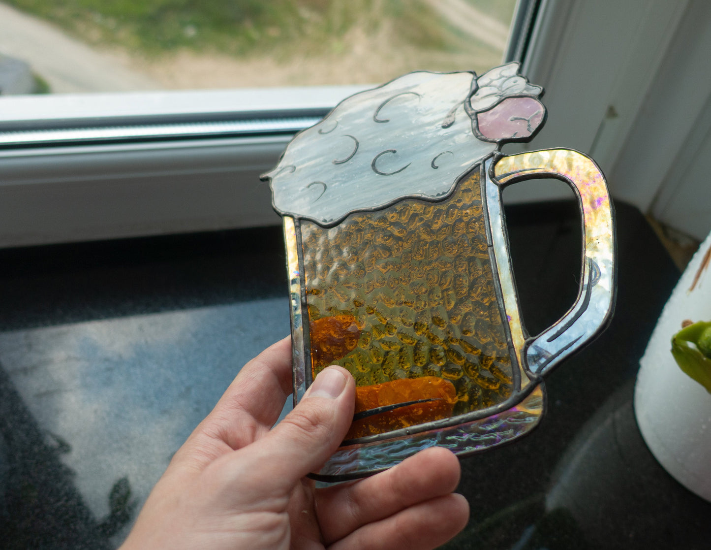 Beer Sheep Foam Suncatcher — Funny Bar Pub Window Hanging, Beer Lover Gift for Him