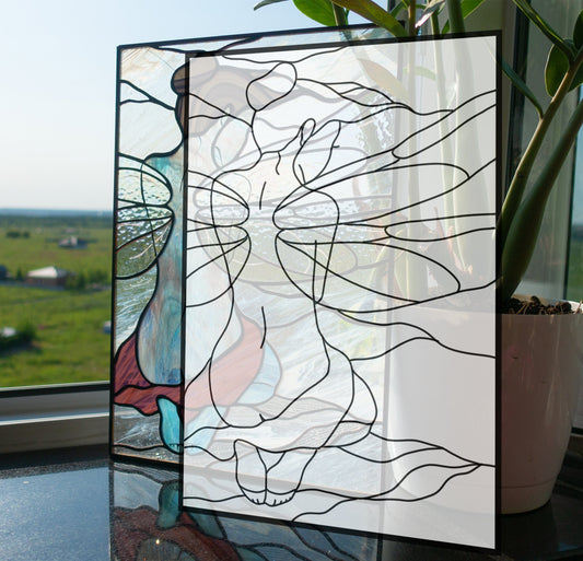 Fairy Girl Stained Glass Window Panel Pattern (PSD Digital Download)