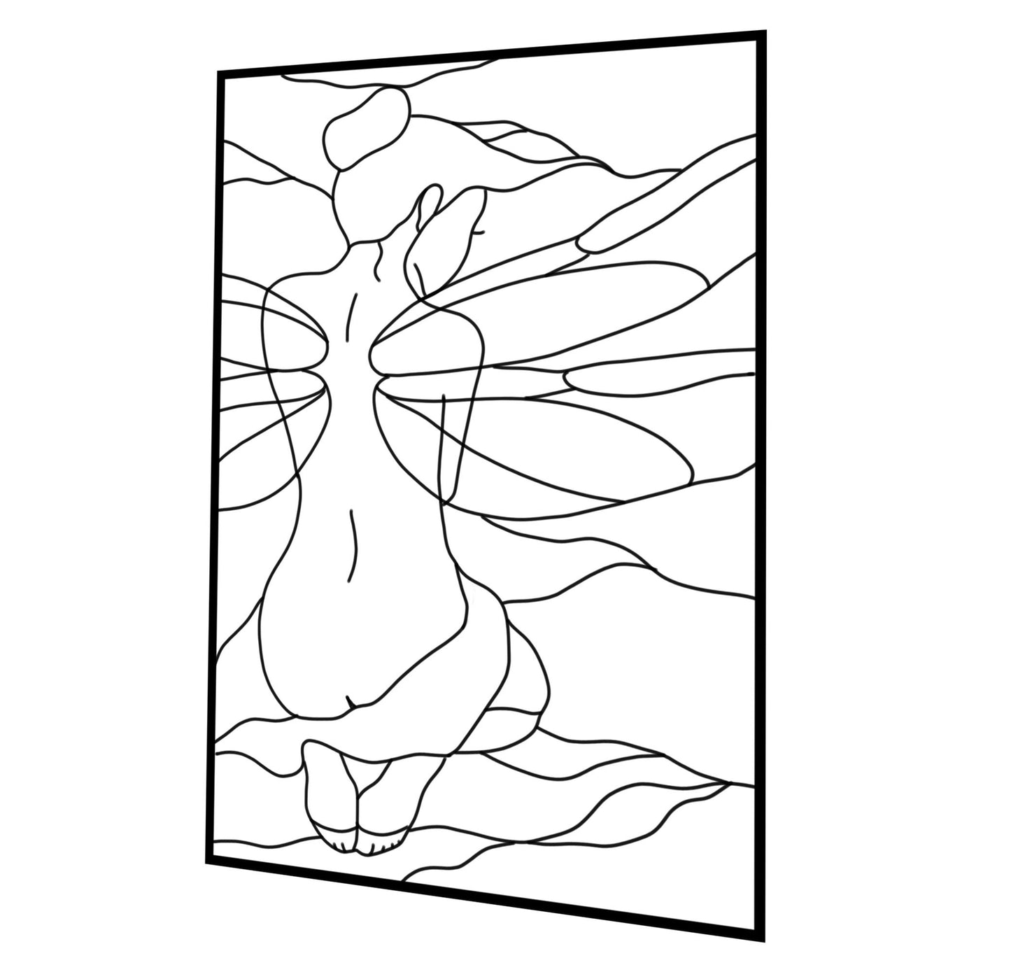 Fairy Girl Stained Glass Window Panel Pattern (PSD Digital Download)