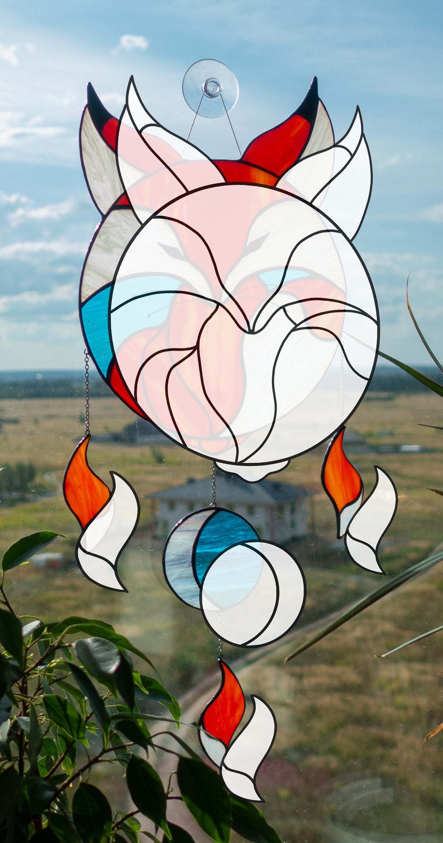 Baby Fox Dreamcatcher Stained Glass Suncatcher Pattern (PSD Digital Pattern)