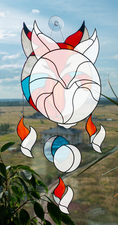 Baby Fox Dreamcatcher Stained Glass Suncatcher Pattern (PSD Digital Pattern)