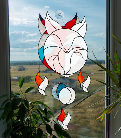 Baby Fox Dreamcatcher Stained Glass Suncatcher Pattern (PSD Digital Pattern)