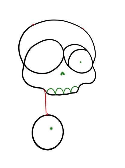 Digital pattern PSD Halloween skull with a droopy eye Stained glass Window suncatcher