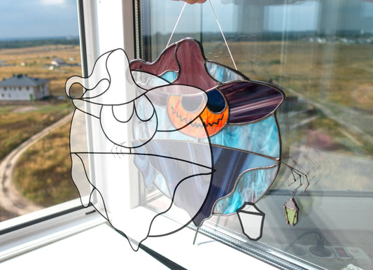 Halloween Scarecrow Stained Glass Suncatcher Pattern (PSD Digital Pattern)