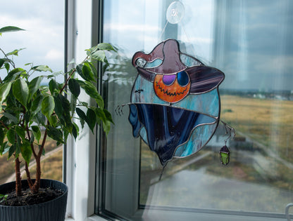 Halloween Scarecrow Stained Glass Suncatcher Pattern (PSD Digital Pattern)