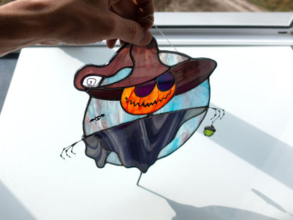 Halloween Scarecrow Stained Glass Suncatcher Pattern (PSD Digital Pattern)