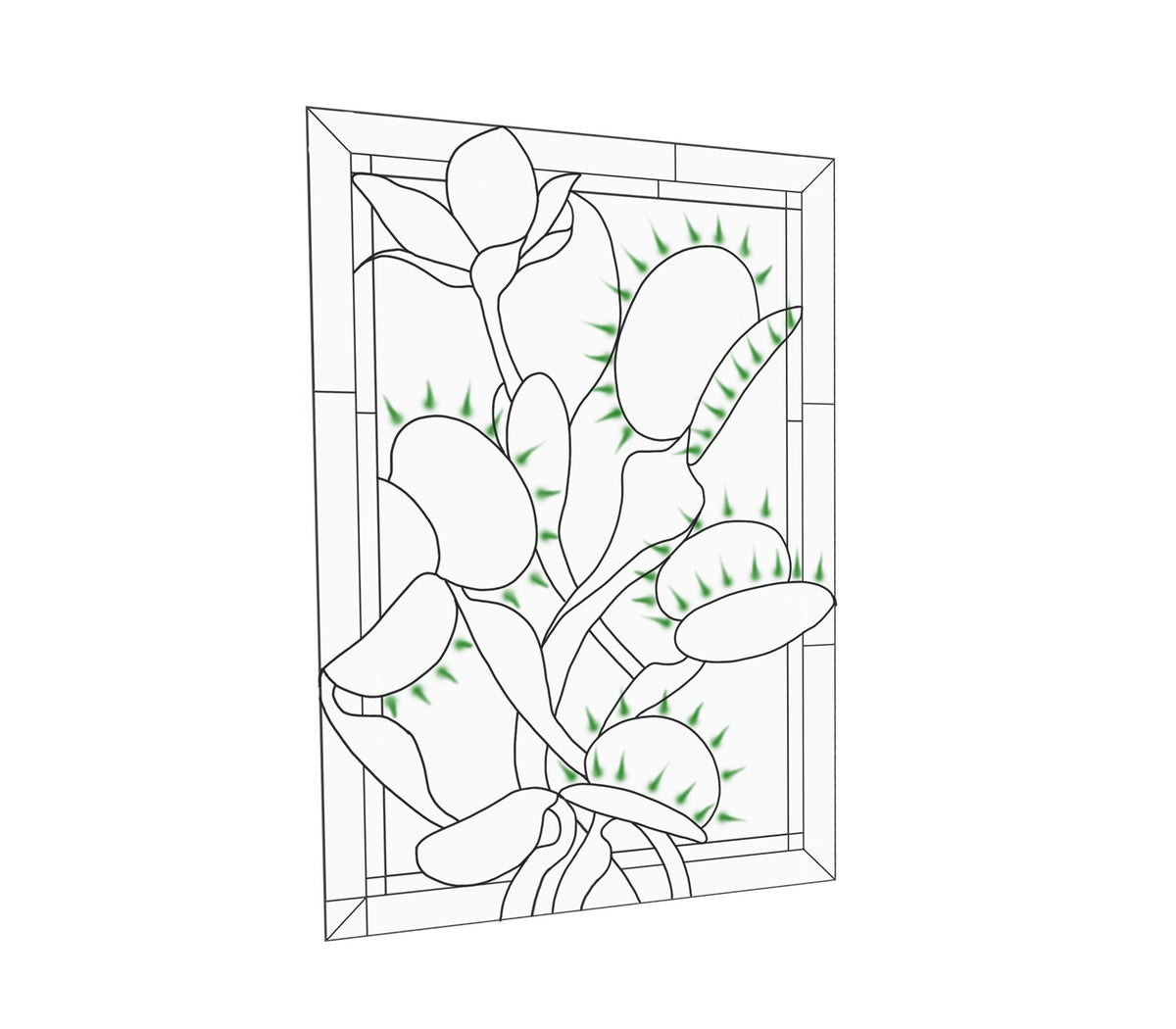 Venus Fly Trap Stained Glass Window Panel Pattern (PSD Digital Download)