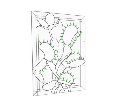 Venus Fly Trap Stained Glass Window Panel Pattern (PSD Digital Download)