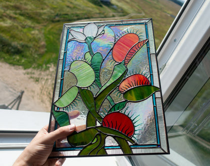 Venus Fly Trap Stained Glass Window Panel Pattern (PSD Digital Download)
