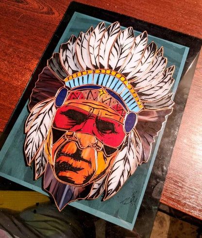 Stained Glass Indian Chief Suncatcher Pattern (Digital Download)