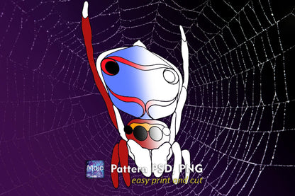 Peacock Spider Stained Glass Pattern — Jumping Spider DIY Suncatcher Template, svg psd Download