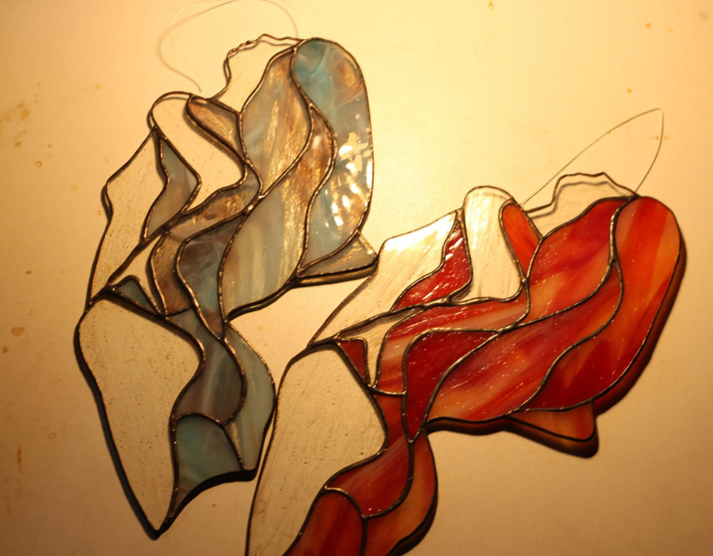 Abstract Female Figure Stained Glass Pattern — Flowing Line Art DIY Template, svg psd Download