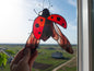 Stained Glass Ladybug Suncatcher — Red Bug Window Hanging, Good Luck Gift, Spring Home Decor