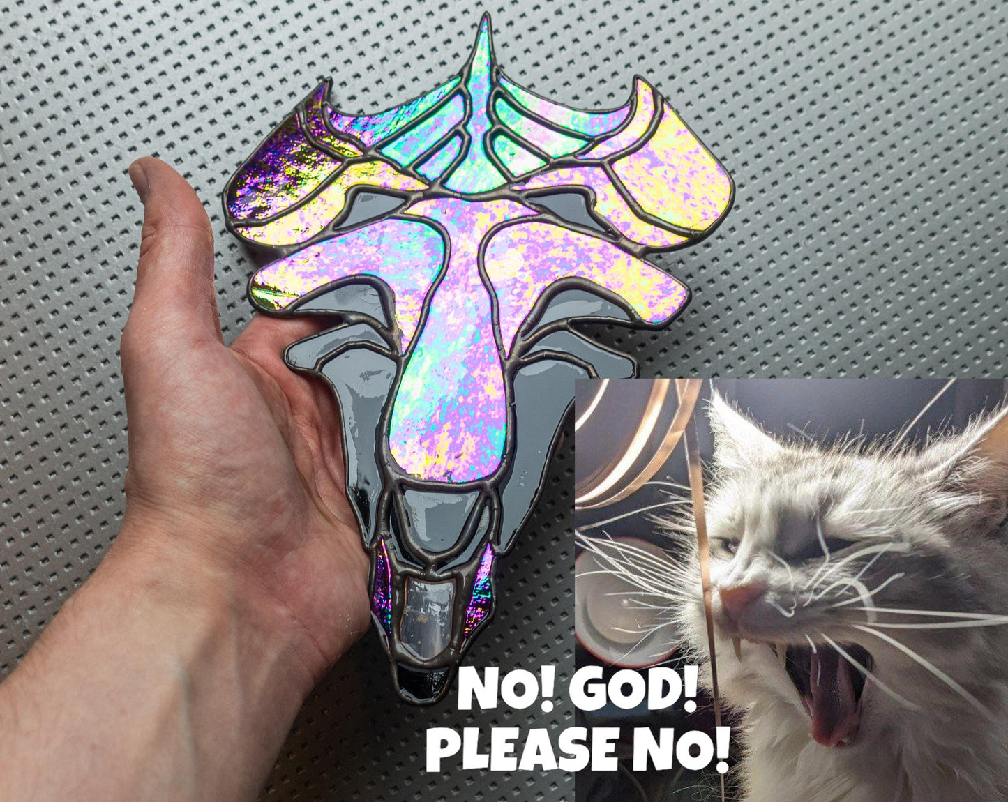 Dark Monster Queen Stained Glass Pattern — Sci-Fi Horror DIY Suncatcher Template, svg psd Download