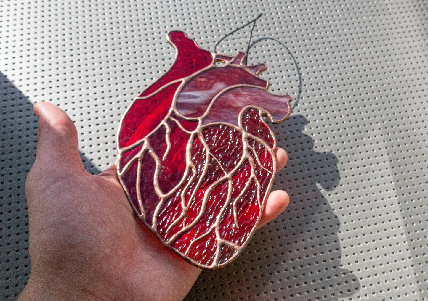 Anatomical Heart Stained Glass Pattern — Medical Science DIY Suncatcher Template, svg psd Download
