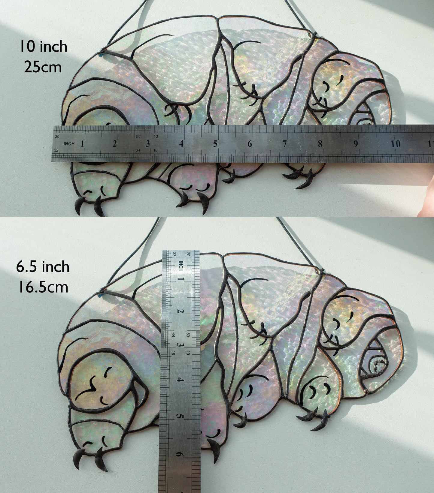 Tardigrade Stained Glass Suncatcher — Water Bear Microbiology Art, Science Teacher Gift