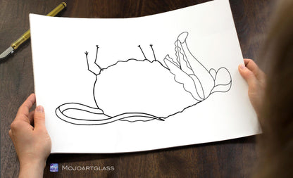 Funny Possum Stained Glass Pattern — Playing Dead Meme DIY Suncatcher Template, svg psd Download