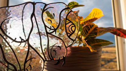 Tardigrade Stained Glass Suncatcher — Water Bear Microbiology Art, Science Teacher Gift