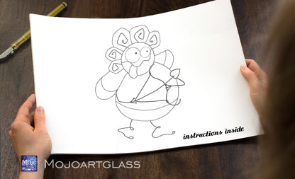 Cupid Stained Glass Pattern — Funny Valentine DIY Suncatcher, SVG PSD for Cricut Silhouette