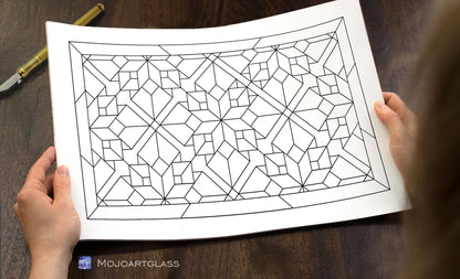 Geometric Tessellation Stained Glass Pattern — Seamless Repeating Panel, svg psd Download